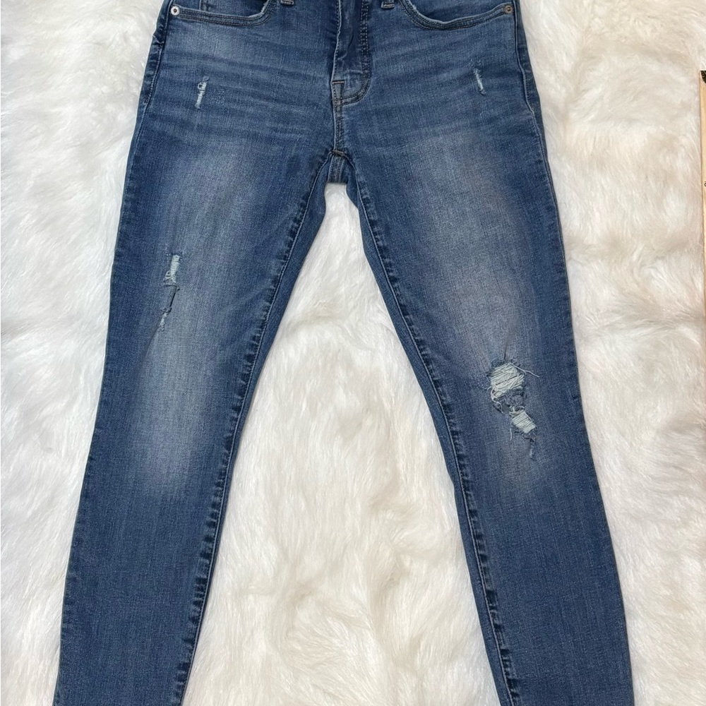 Lucky Brand Mid Rise Ava Ankle Skinny Distressed Medium Wash Jeans Sz 2/26